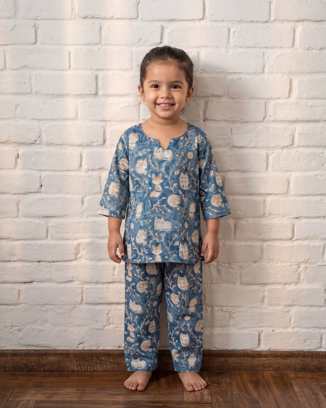 Princess Petals - Fox - Indigo Blue
