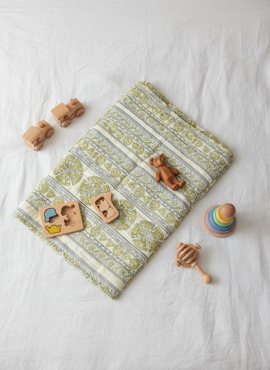 New Born Snuggles - Baby Blanket - Pizza - Indigo BLue