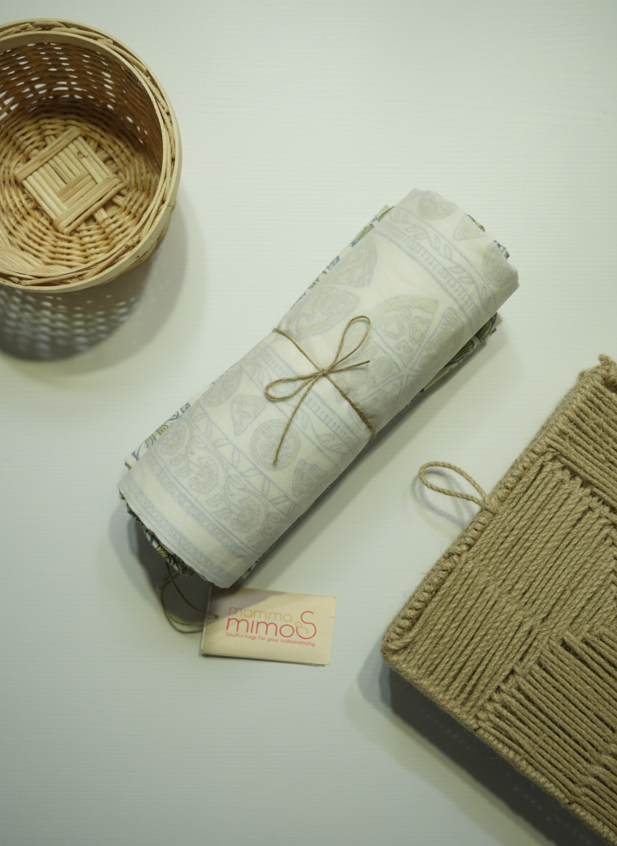 New Born Snuggles - Baby Dohar - Pizza - Indigo BLue