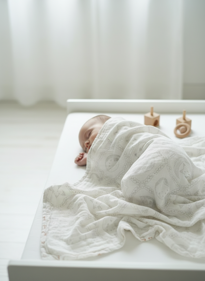 New Born Snuggles - Baby Dohar - Moon Star - Olive Green